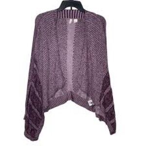 Anthropologie Purple Open-Front Sweater
